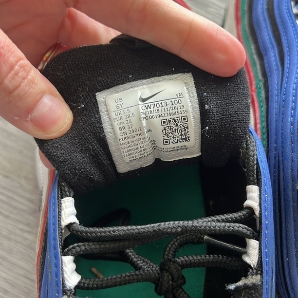 Nike Air Max 97 White Multicolored GS Size 6Y - Picture 7 of 8